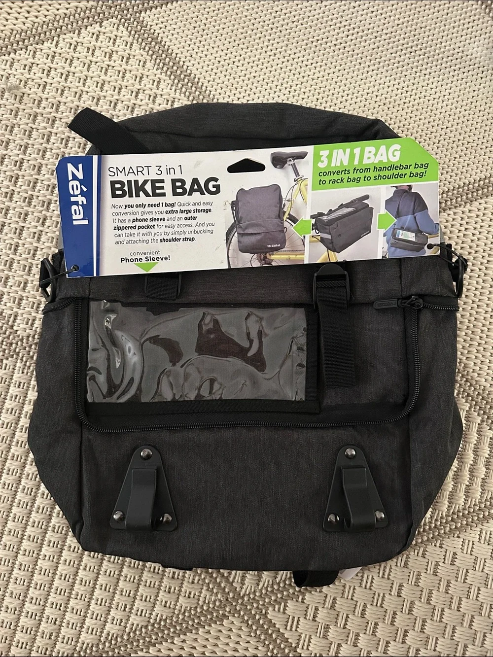 ZEF Zefal Dark Gray Men’s Handlebar/Rack Bag with Reflective Accent